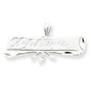 Sterling Silver Satin & Diamond Cut Diploma Pendant