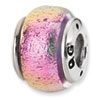 Sterling Silver Purple Dichroic Glass Bead