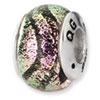 Sterling Silver Pink Dichroic Glass Bead