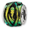 Sterling Silver Yellow Dichroic Glass Bead