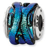 Sterling Silver Green Dichroic Glass Bead