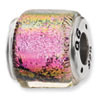 Sterling Silver Purple/Pink/Green Dichroic Glass Bead