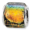 Sterling Silver Rainbow Dichroic Glass Bead