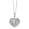 Sterling Silver & CZ Polished Heart Necklace chain