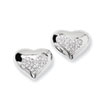 Sterling Silver & CZ Heart Post Earrings
