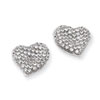 Sterling Silver & CZ Polished Heart Post Earrings