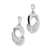 Sterling Silver & CZ Fancy Dangle Post Earrings
