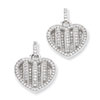 Sterling Silver & CZ Polished Heart Dangle Post Earrings