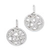 Sterling Silver & CZ Fancy Polished Dangle Post Earrings