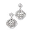 Sterling Silver & CZ Fancy Polished Dangle Post Earrings