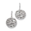 Sterling Silver & CZ Polished Round Dangle Post Earrings