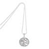 Sterling Silver & CZ Polished Fancy Round Necklace chain