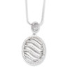 Sterling Silver & CZ Fancy Polished Oval Necklace chain