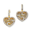 Sterling Silver & Vermeil CZ Fancy Heart Earrings