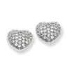 Sterling Silver & CZ Polished Heart Post Earrings