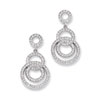 Sterling Silver & CZ Fancy Circle Dangle Post Earrings