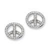 Sterling Silver & CZ Polished Peace Earrings