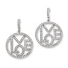 Sterling Silver & CZ Round Love Dangle Post Earrings