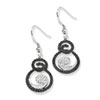 Sterling Silver White & Black Diamond Fancy Dangle Earrings