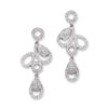 Sterling Silver & CZ Fancy Dangle Post Earrings