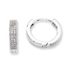 Sterling Silver & CZ Fancy Hinged Hoop Earrings
