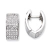 Sterling Silver & CZ Fancy Hinged Hoop Earrings