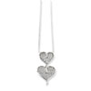 Sterling Silver & CZ Polished Double Heart Necklace chain