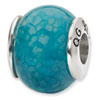Sterling Silver Reflections Dark Blue Cracked Agate Stone Bead