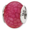 Sterling Silver Reflections Fuschia Cracked Agate Stone Bead