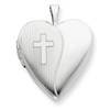 Sterling Silver 20mm with Cross Design Heart Locket chain