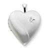 Sterling Silver 20mm Diamond Heart Locket chain