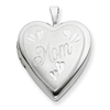 Sterling Silver 20mm MOM Heart Locket chain
