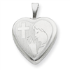 Sterling Silver 16mm Girls Communion Heart Locket chain