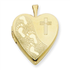 1/20 Gold Filled 20mm Cross & Footprint Heart Locket chain