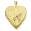 1/20 Gold Filled 20mm Enameled Mom Heart Locket chain