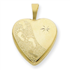 1/20 Gold Filled 16mm Footprints Heart Locket chain
