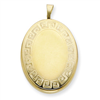 1/20 Gold Filled 20mm Greek Key Border Oval Locket chain
