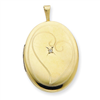 1/20 Gold Filled 20mm Diamond in Heart Oval Locket chain