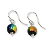 Sterling Silver Dichroic Glass Bead Earrings