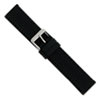 20mm Blk Tread Silicone Rubber Slvr-tone Bkle Watch Band ring