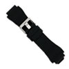 22mm Blk Zigzag Silicone Rubber Slvr-tone Bkle Watch Band ring
