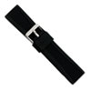 22mm Blk Textured Silicone Rubber Slvr-tone Bkle Watch Band ring