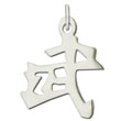 Sterling Silver "Warrior" Kanji Chinese Symbol Charm