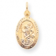 10k Solid Satin Polished St. Christopher Pendant