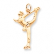 10k Solid Diamond-cut Figure Skater Charm