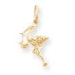 14k Solid 3-Dimensional Stork Charm
