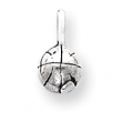Sterling Silver Antiqued Basketball Charm