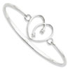 SS White Ice .06ct. Diamond Heart Bangle Bracelet