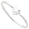 SS White Ice .01ct. Diamond Heart Bangle Bracelet