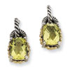 Sterling Silver w/14k 2.00Lemon Quartz Earrings